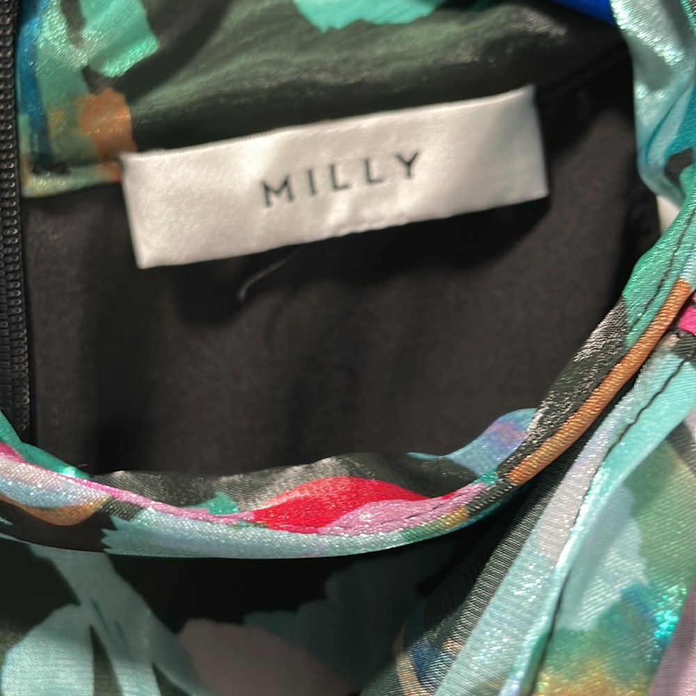 MILLY Organza Floral Bow Top - Picture 2 of 10